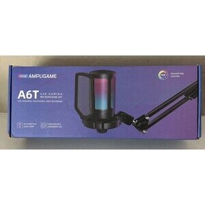 Fifine Ampligame A6T USB Gaming Microphone Kit for Streaming/ Podcasting WHITE